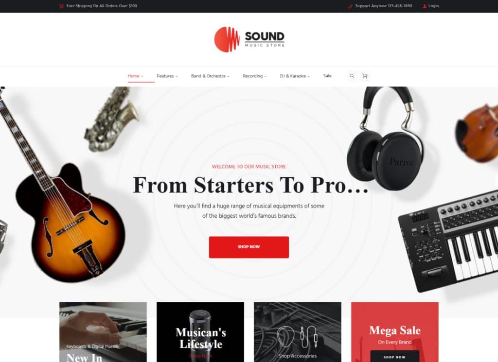 Suara | Alat Musik Toko Online Tema WordPress