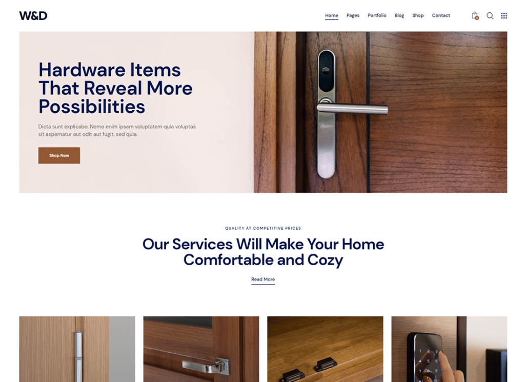 W&D - ธีม WordPress ของบริษัท Windows & Doors