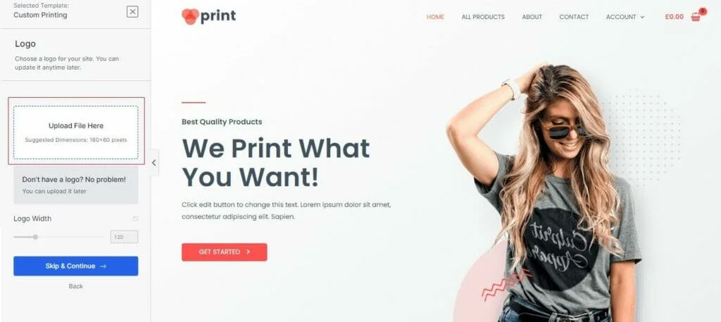 unggah logo Anda sesuaikan tema woocommerce
