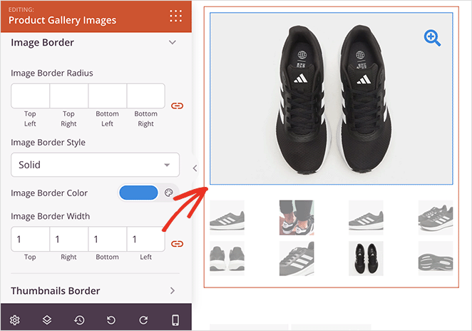 produsgalerieimaginibordaresetari SeedProd Product Gallery image border settings