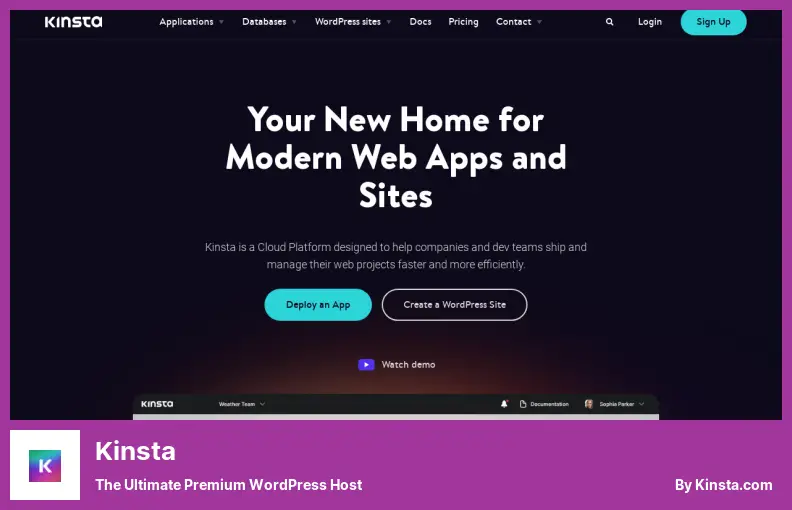 Kinsta - สุดยอดโฮสต์ WordPress ระดับพรีเมียม