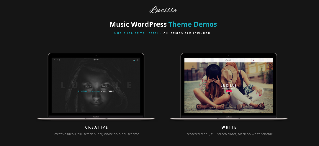 Lucille - tema della band di musicisti wordpress