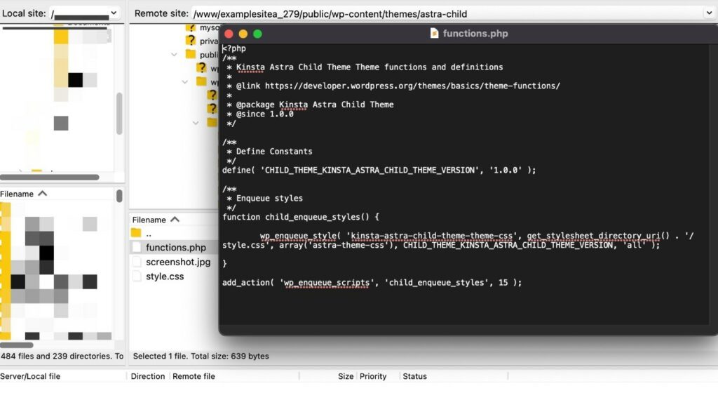 FileZilla, dosyayı yerel bir metin düzenleyicide açacaktır - örn. Yüce metin.