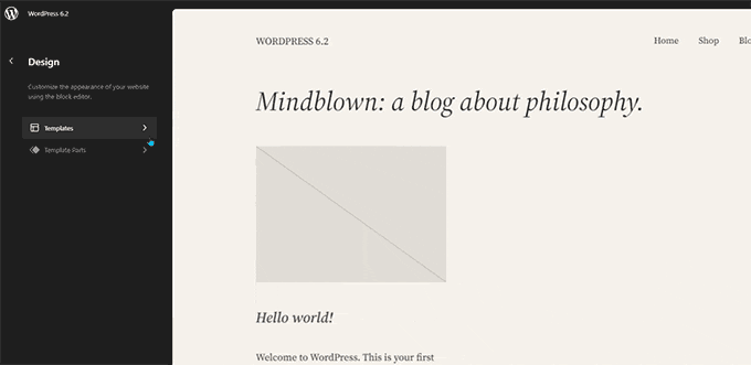 WordPress 6.2'de şablon tarayıcı Template browser in WordPress 6.2