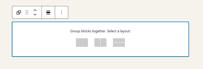 Grup bloğu düzeni Group block layout