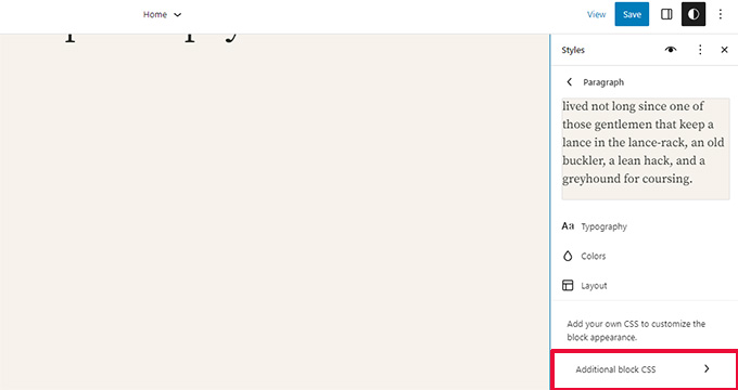Blok stilleri özel CSS Block styles custom CSS