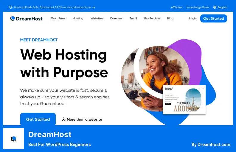 DreamHost - 最適合 WordPress 初學者