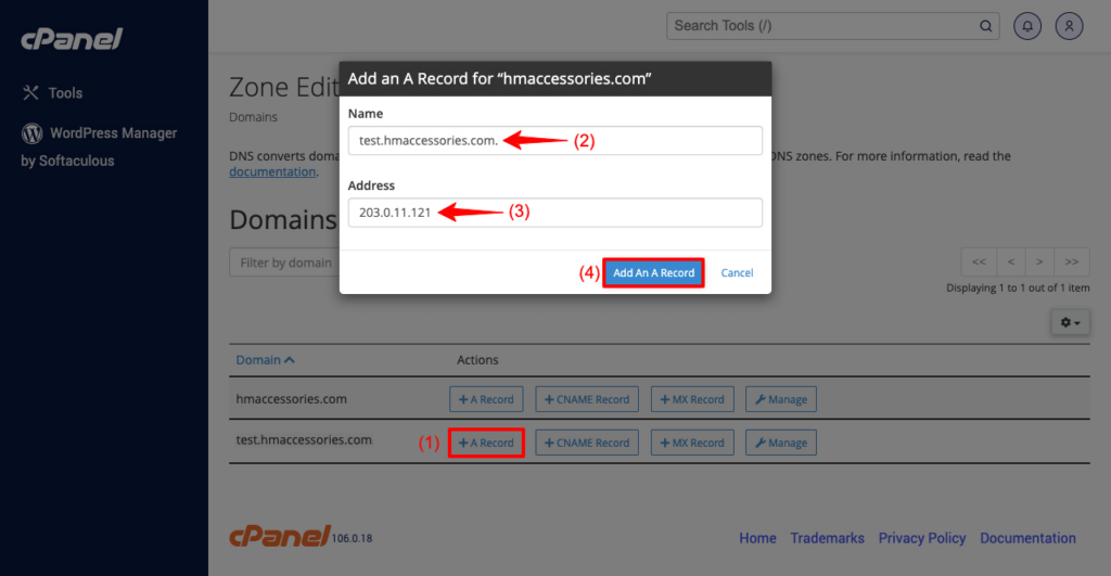 Come clonare un sito WordPress in 3 diversi metodi 12 Add DNS Record