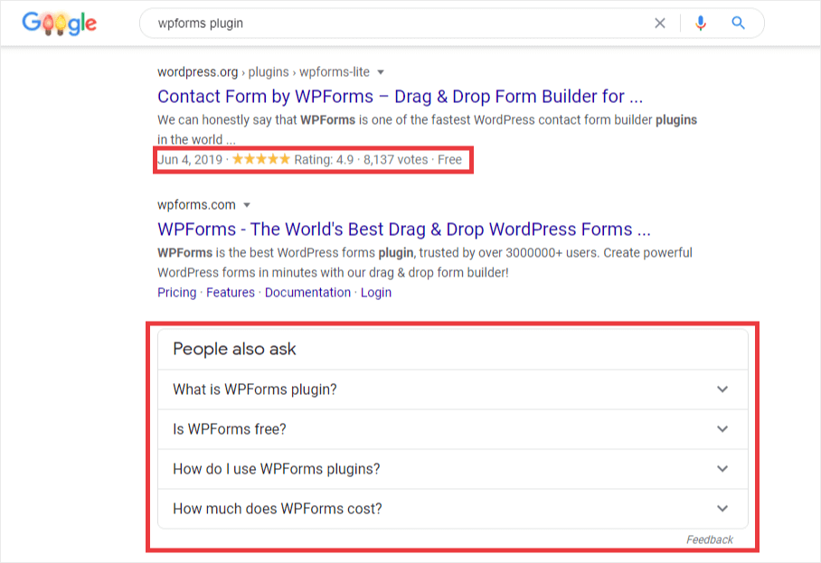 Exemplo de rich snippets