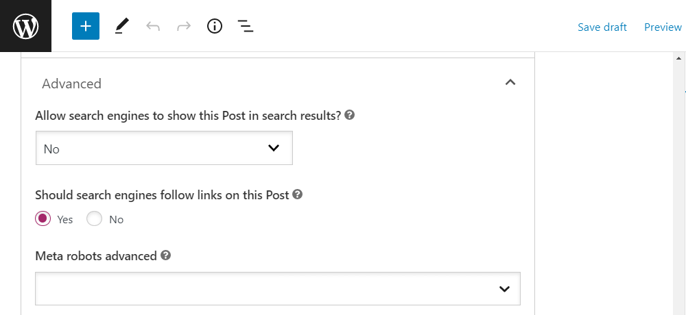 Yoast SEO で NoIndex オプションを使用する