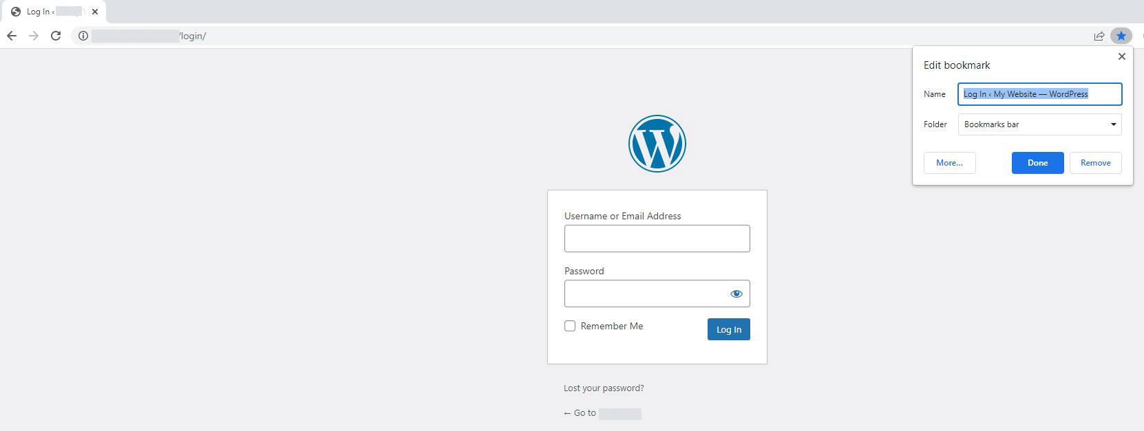 Chrome で WordPress のログイン URL をブックマークする