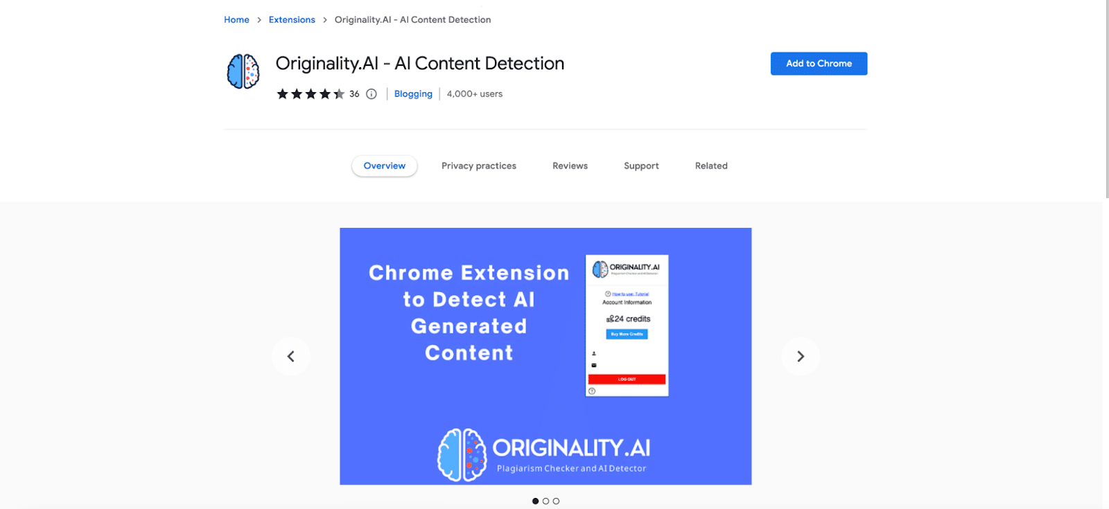 Originality.AI Chrome uzantısı