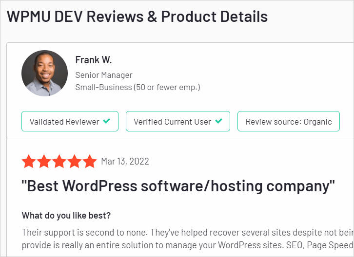 Recensione DEV WPMU su G2