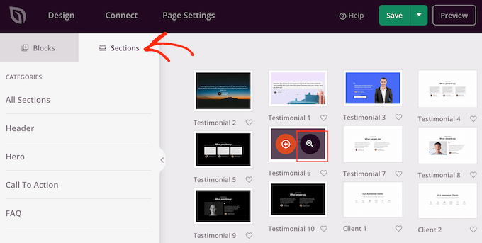 Ajouter une section à un modèle de page personnalisé Adding a Section to a custom page template