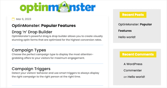Un séparateur de forme personnalisé, créé à l'aide des outils WordPress intégrés A custom shape divider, created using the built-in WordPress tools