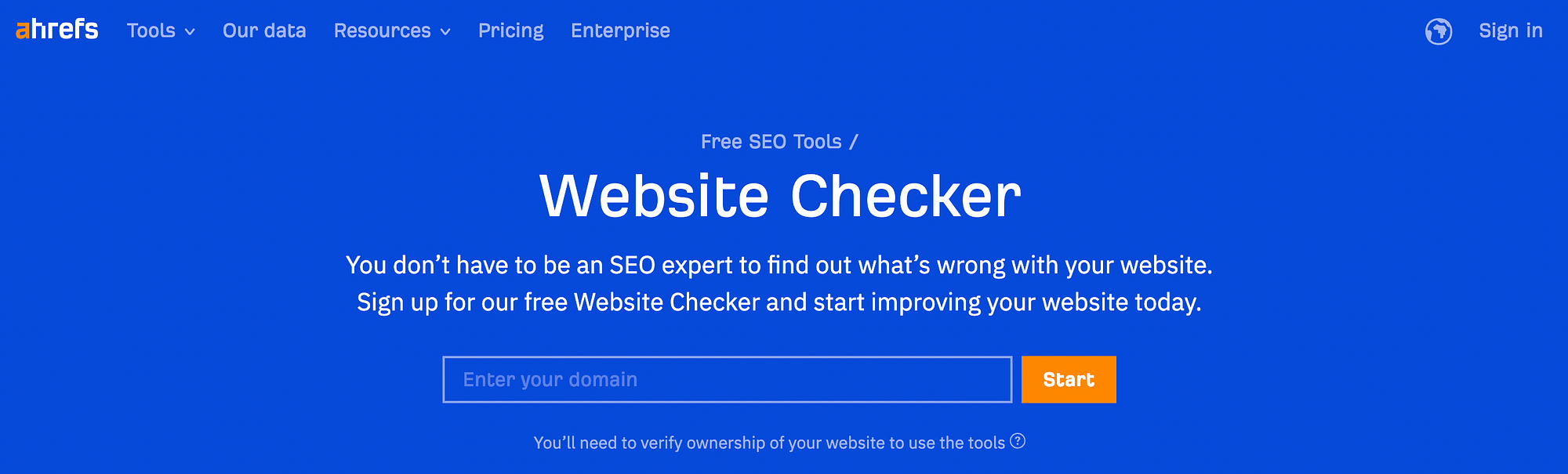 Alat Pemeriksa Situs Web ahrefs