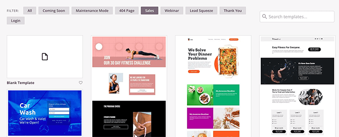 Wybierz szablon strony docelowej Choose landing page template