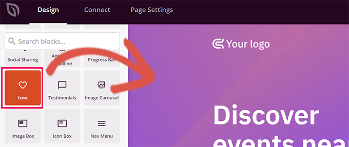 Dodaj blok ikon Add icon block