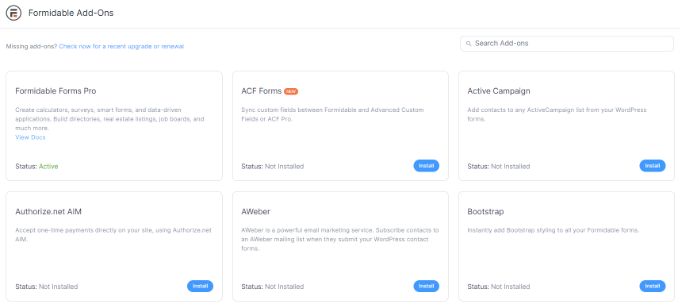 Pengaya bentuk yang tangguh Formidable forms addons