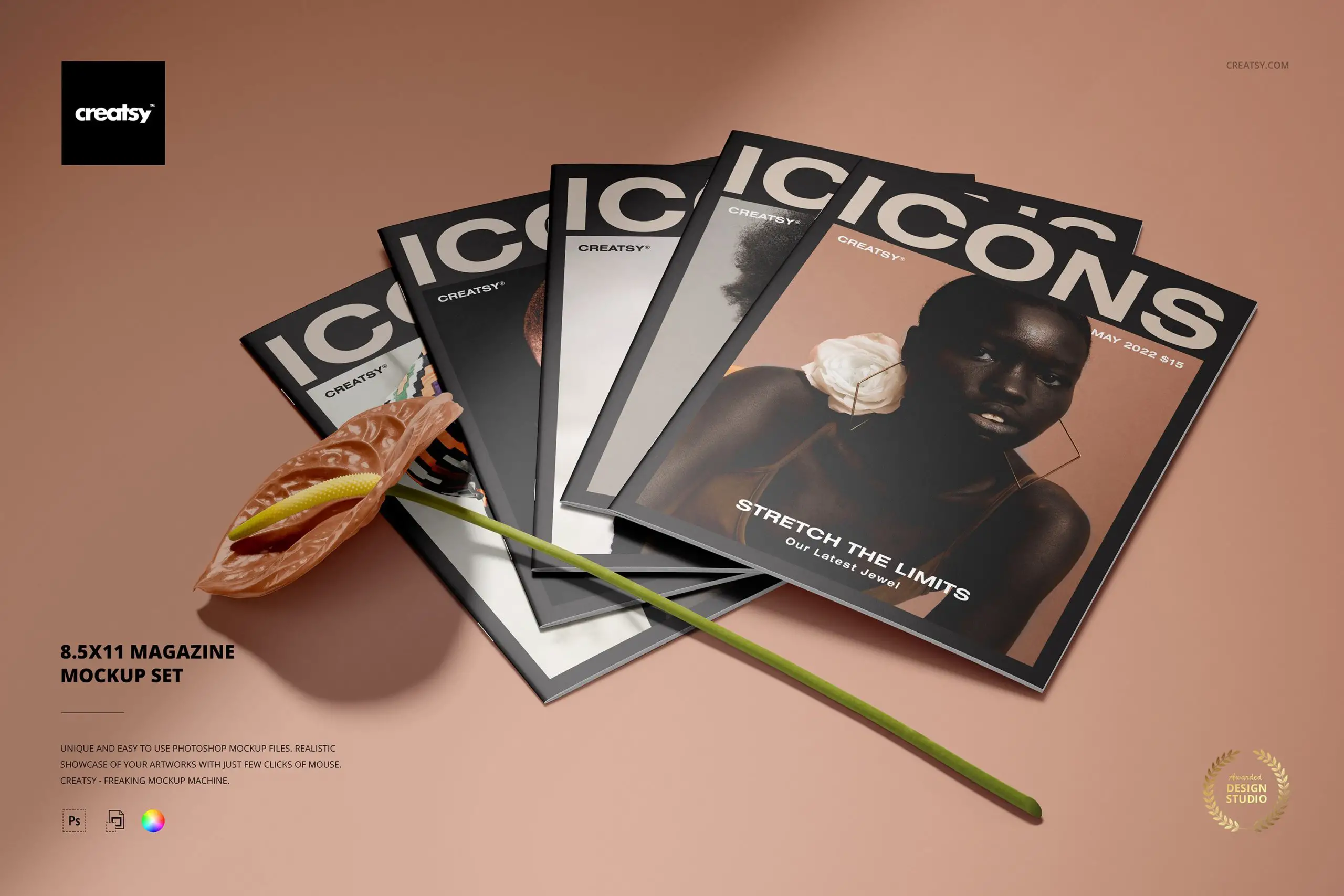 Set Mockup Majalah 8.5x11 -
