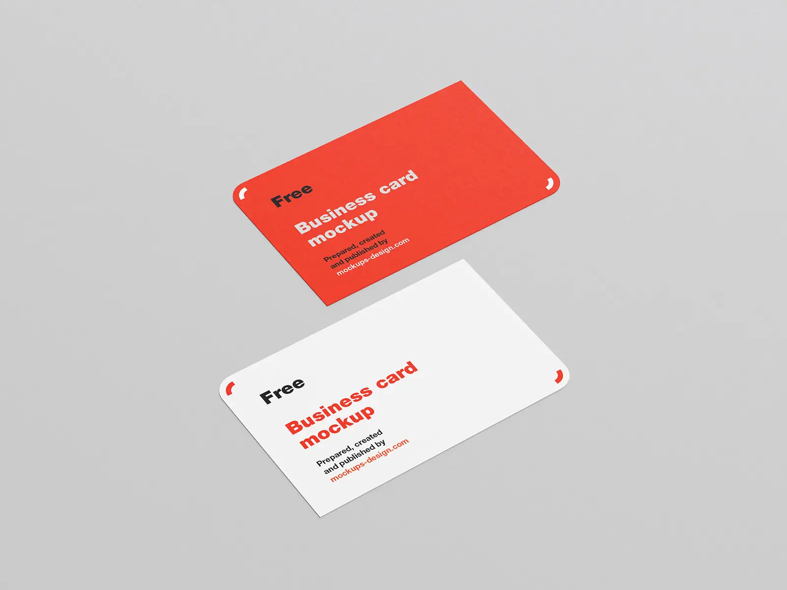 Mockup Kartu Nama Dua Sudut Bulat -