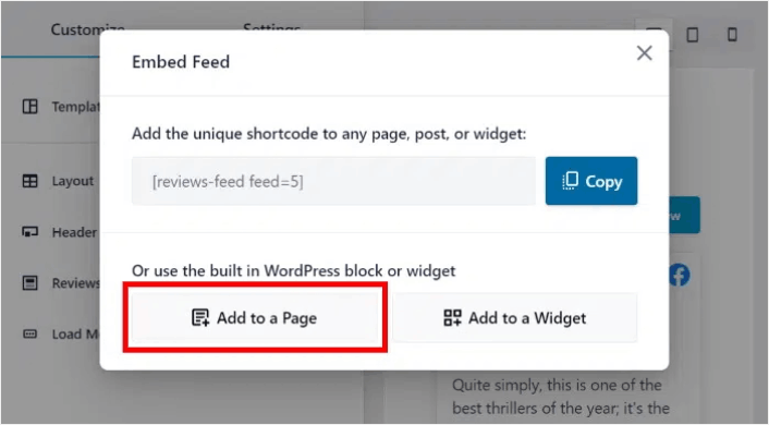 Recensioni Feed Shortcode