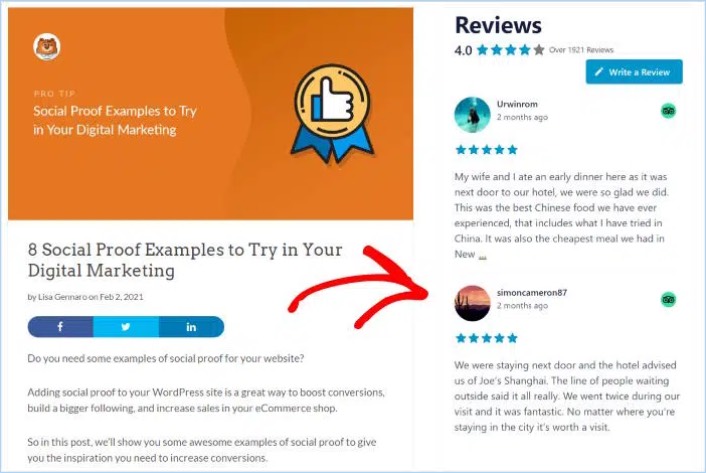 Widget di TripAdvisor WordPress