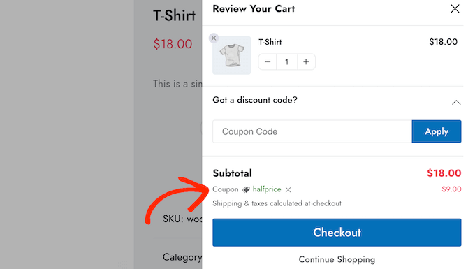 Come accettare i codici coupon in un carrello laterale scorrevole How to accept coupon codes in a sliding side cart