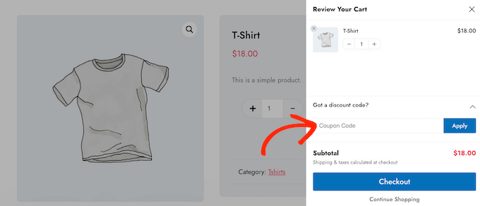 Aggiunta di codici coupon a un carrello laterale scorrevole in WooCommerce Adding coupon codes to a sliding side cart in WooCommerce