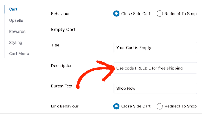 Aggiunta di un invito all'azione alla schermata "carrello vuoto". Adding a CTA to the 'empty cart' screen