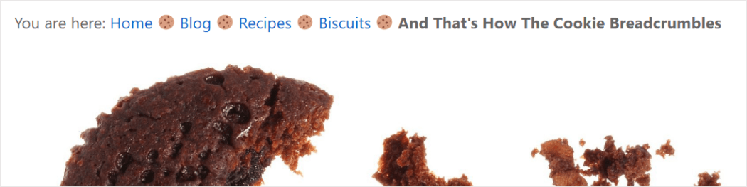 Percorso breadcrumb con prefisso aggiunto.