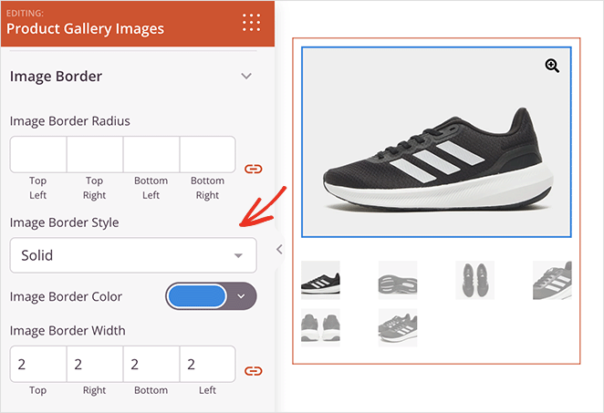 productgallerybordersettings SeedProd product image gallery border settings