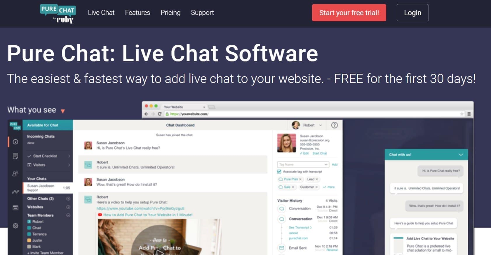 Pagina iniziale di Purechat