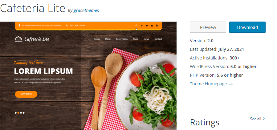 Caffetteria - Bar a tema WordPress gratuito