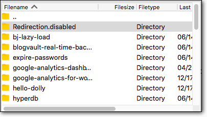 플러그인 filezilla 비활성화