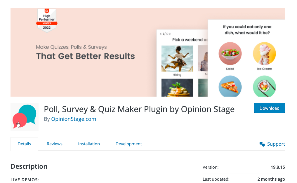 Creatore di sondaggi, sondaggi, moduli e quiz di OpinionStage