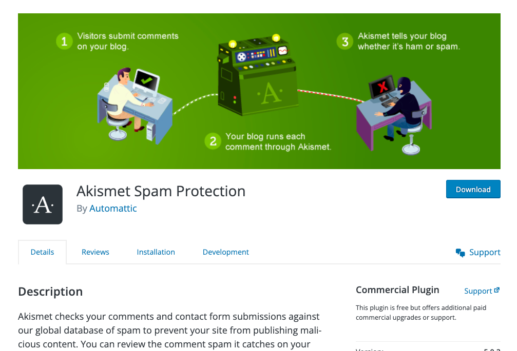 Protezione antispam Akismet
