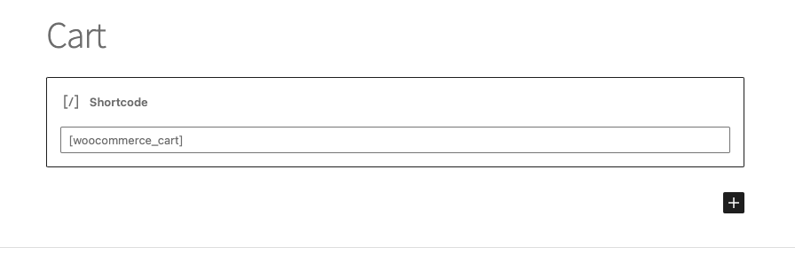 Shortcode carrello WooCommerce