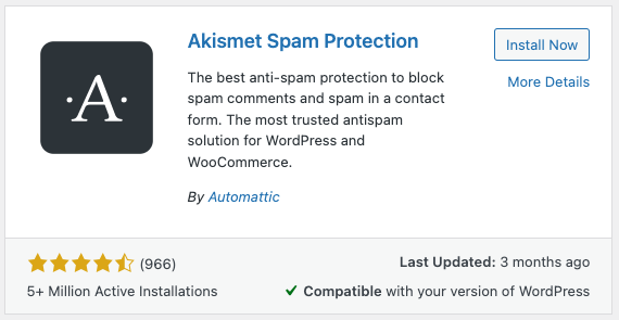 Protezione antispam Akismet