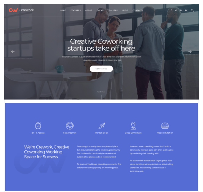 如何使用 WordPress 主题启动联合办公网站 78 Crework WordPress theme