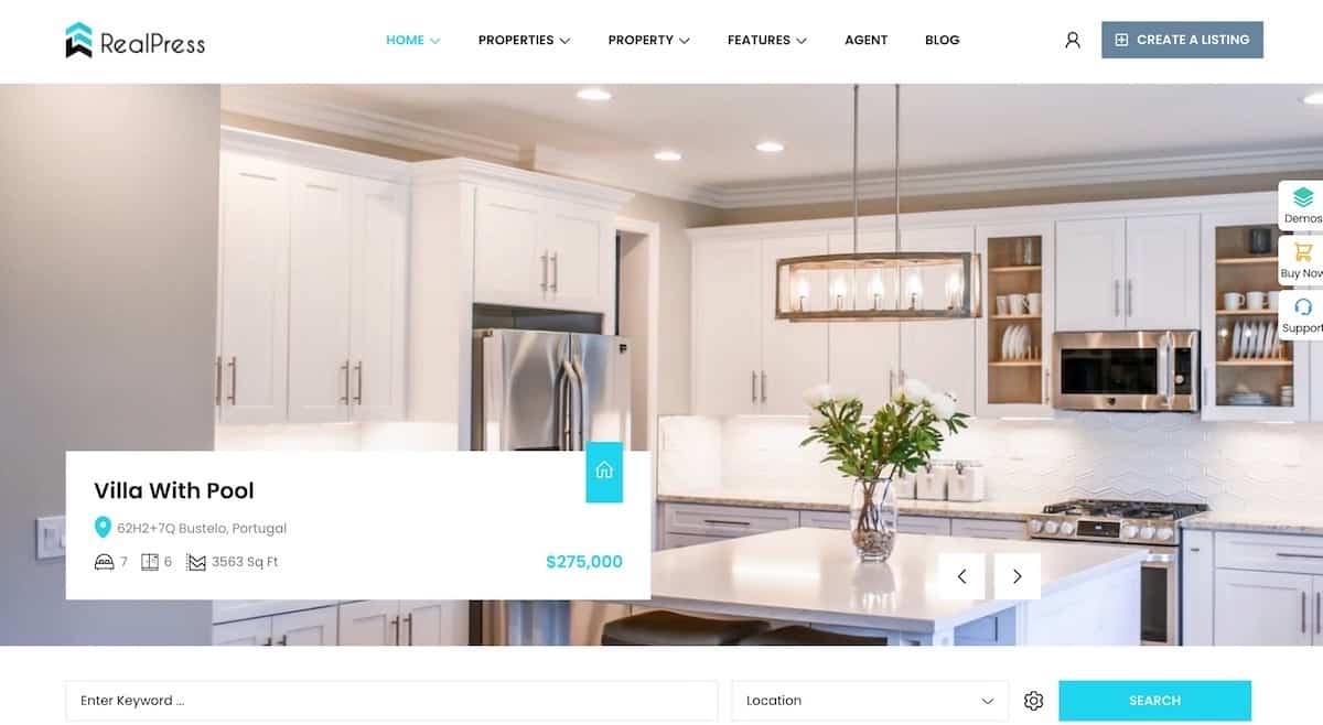 10 Melhores Temas WordPress Imobiliários para Criar Facilmente um Site de Venda de Propriedades 77 RealPress - Estate Sale and Rental WordPress Theme
