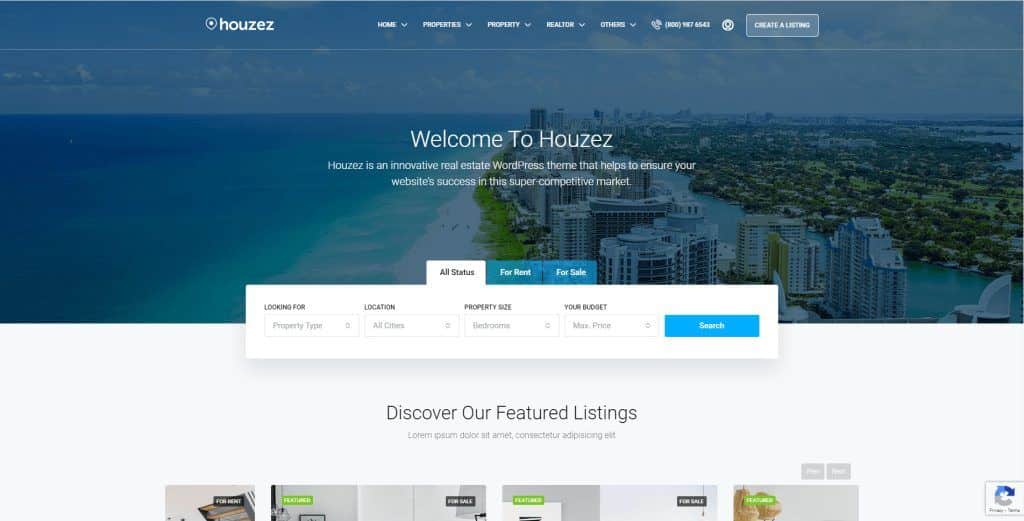 10 Melhores Temas WordPress Imobiliários para Criar Facilmente um Site de Venda de Propriedades 81 houzez real estate wordpress theme