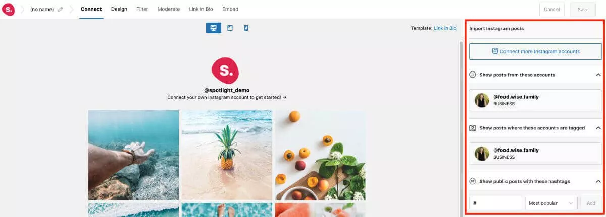 连接 Instagram 帐户