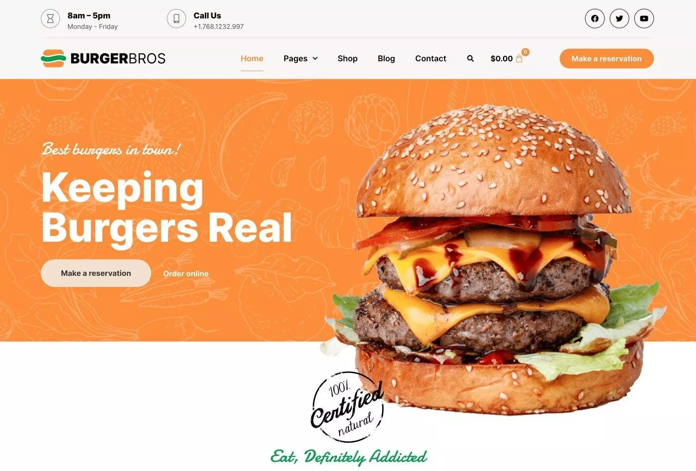 Burgerbros 레스토랑 템플릿