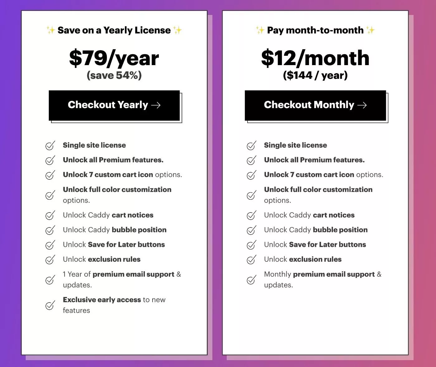 تسعير عربة Caddy WooCommerce الجانبية
