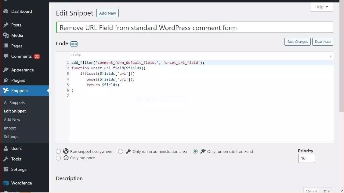 Imaginea-6 remove_comment_author_link_via_code_snippets_plugin