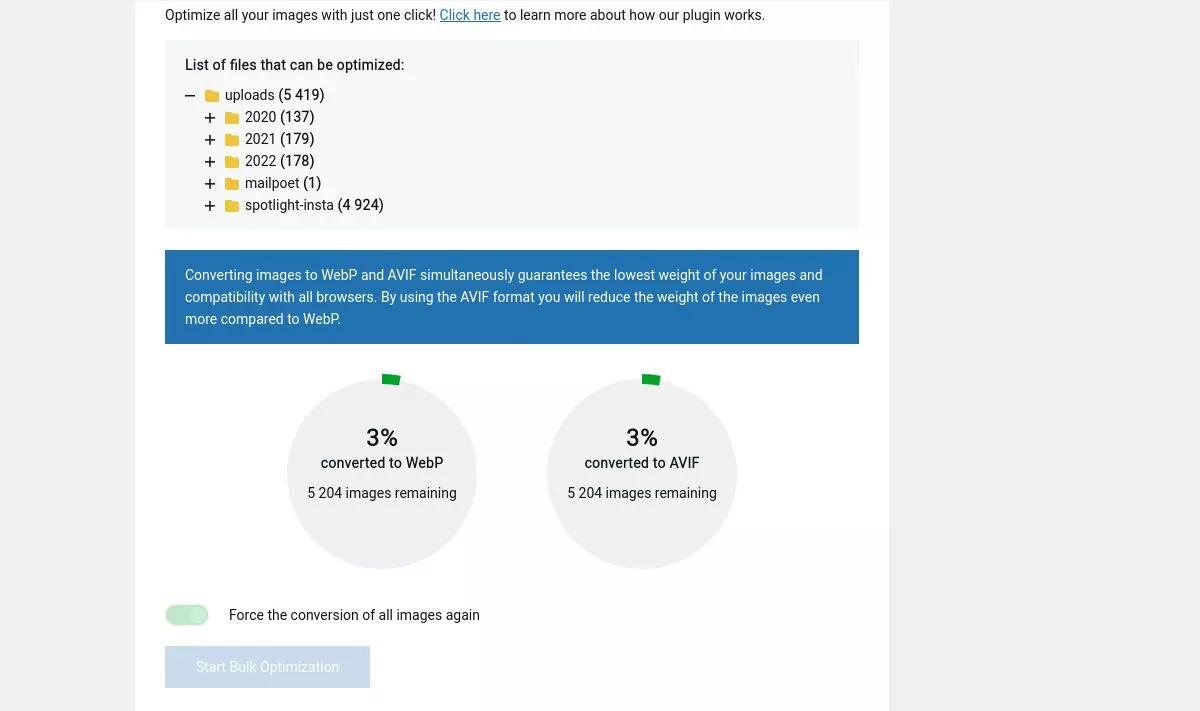 screenshot del menu Convertitore per Media