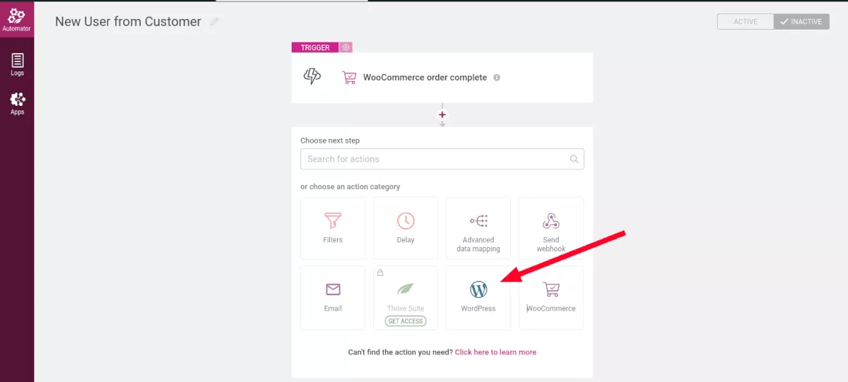 Thrive Automator-Dashboard