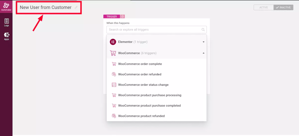 Thrive Automator-Dashboard