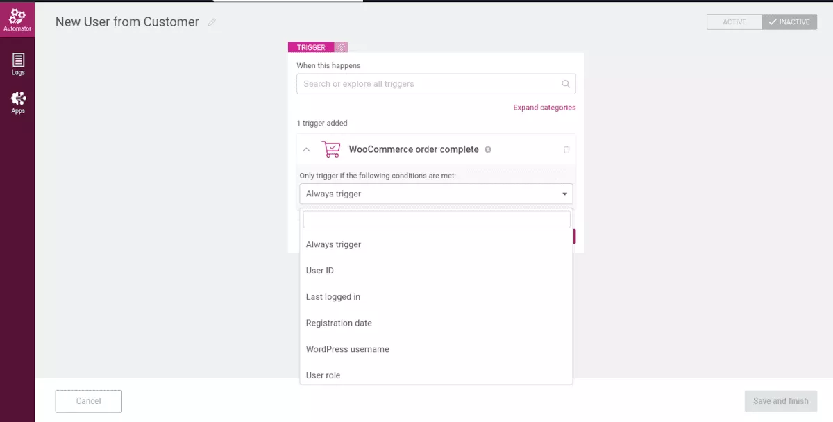 Thrive Automator-Dashboard